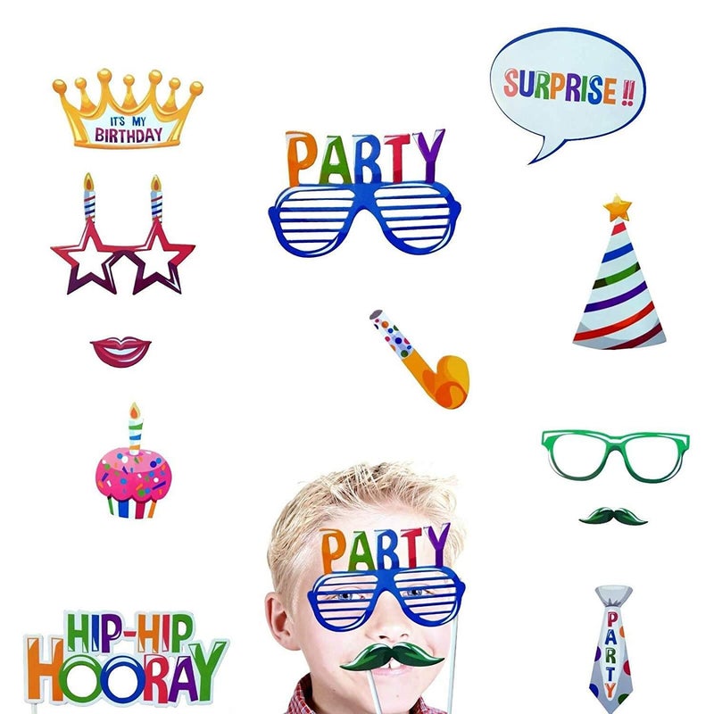 Simple polymer 22 Pcs Happy Birthday Photo Booth Props - Funny DIY Creative Decor for Celebrating - Image 3